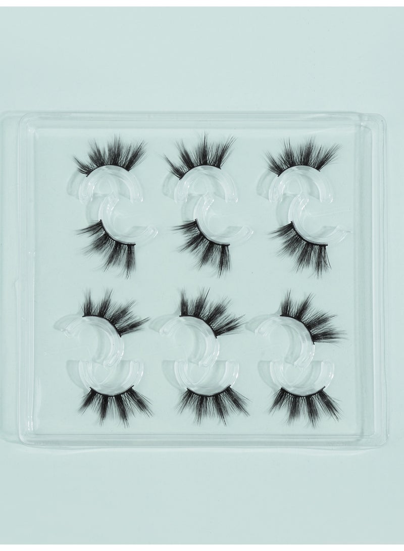 MAGEFY رموش صناعية ثلاثية الأبعاد رقيقة وناعمة رموش مزيفة عيون قطة رموش فوكس مينيك عبوة رموش قصيرة طبيعية مزيفة 6 أزواج - Image 1