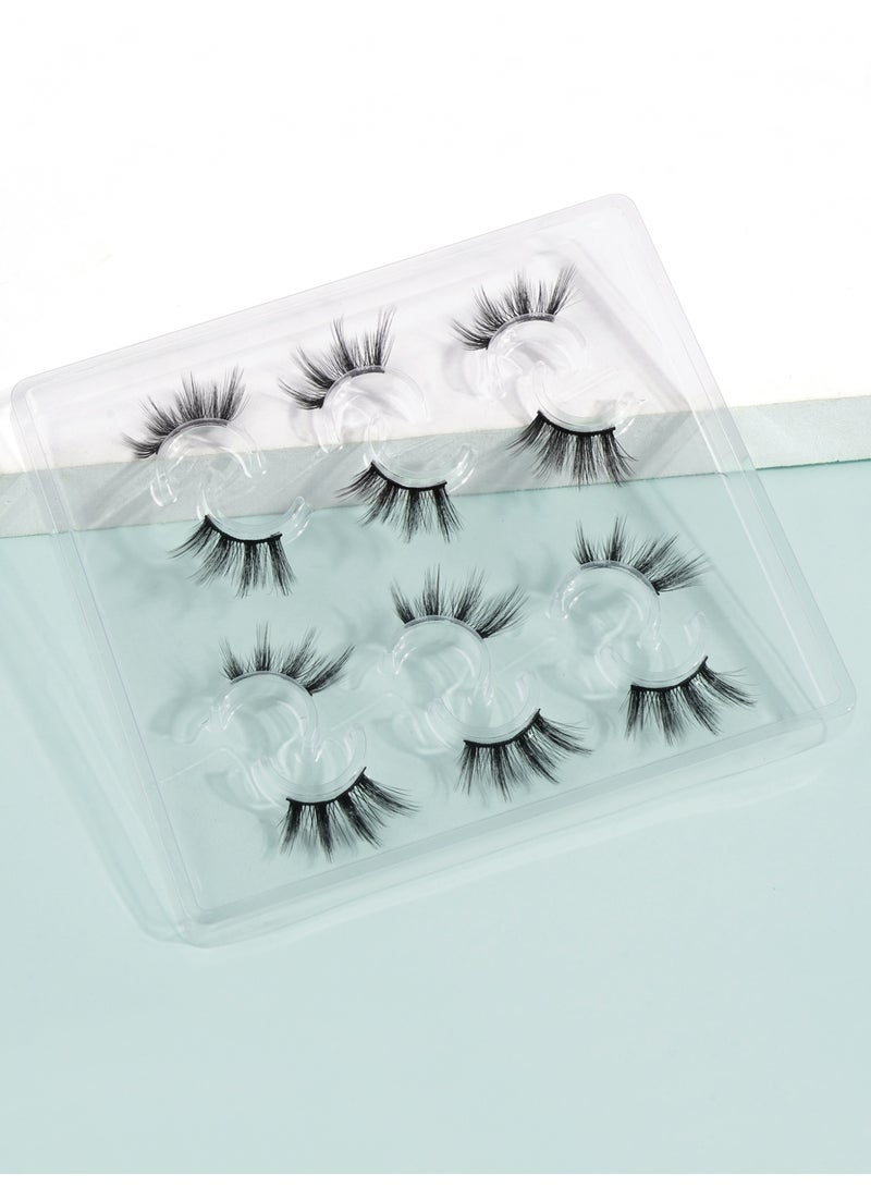 MAGEFY رموش صناعية ثلاثية الأبعاد رقيقة وناعمة رموش مزيفة عيون قطة رموش فوكس مينيك عبوة رموش قصيرة طبيعية مزيفة 6 أزواج - Image 4