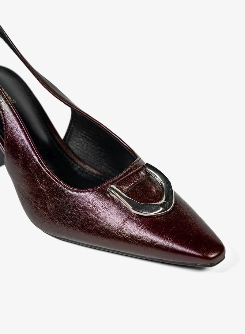 Geoomnii RED Geoomnii Mid Heel Mules for Women – Stylish Backless Slip-On Heels for Office, Party & Everyday Wear for Women | Best Price UAE