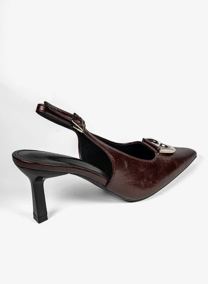 Geoomnii RED Geoomnii Mid Heel Mules for Women – Stylish Backless Slip-On Heels for Office, Party & Everyday Wear for Women | Best Price UAE