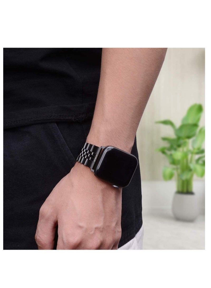 ELTRAZONE Compatible with Apple Watch Band 44mm 42mm 40mm 38mm Stainless Steel Heavy Band with Butterfly Folding Clasp Link Bracelet for iWatch Series 6/SE Series 5/4/3/2/1 - Image 3