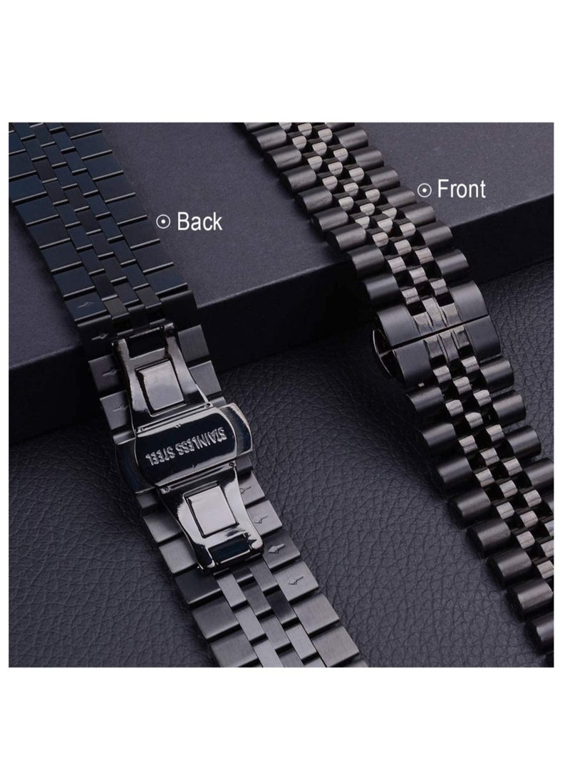 ELTRAZONE Compatible with Apple Watch Band 44mm 42mm 40mm 38mm Stainless Steel Heavy Band with Butterfly Folding Clasp Link Bracelet for iWatch Series 6/SE Series 5/4/3/2/1 - Image 4