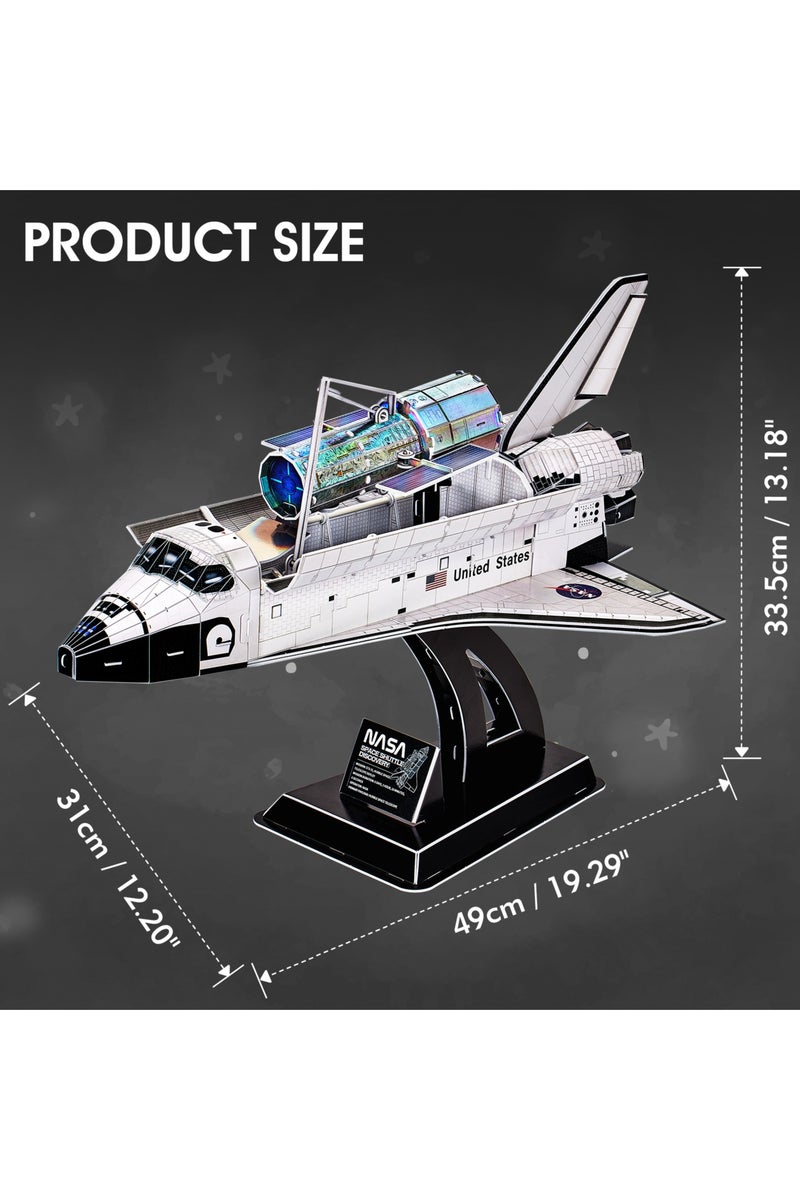 CubicFun 3D Puzzle NASA Space Shuttle Discovery 126-Pieces with Display Stand & Nameplate| Easy to Assemble | Display Puzzle | No-Glue or Scissors Needed! | Building Kit | Puzzle for Kids & Adults | Challenging Puzzle | Arts & Crafts | Perfect for Stress Reliever and Puzzle Lovers - Image 5