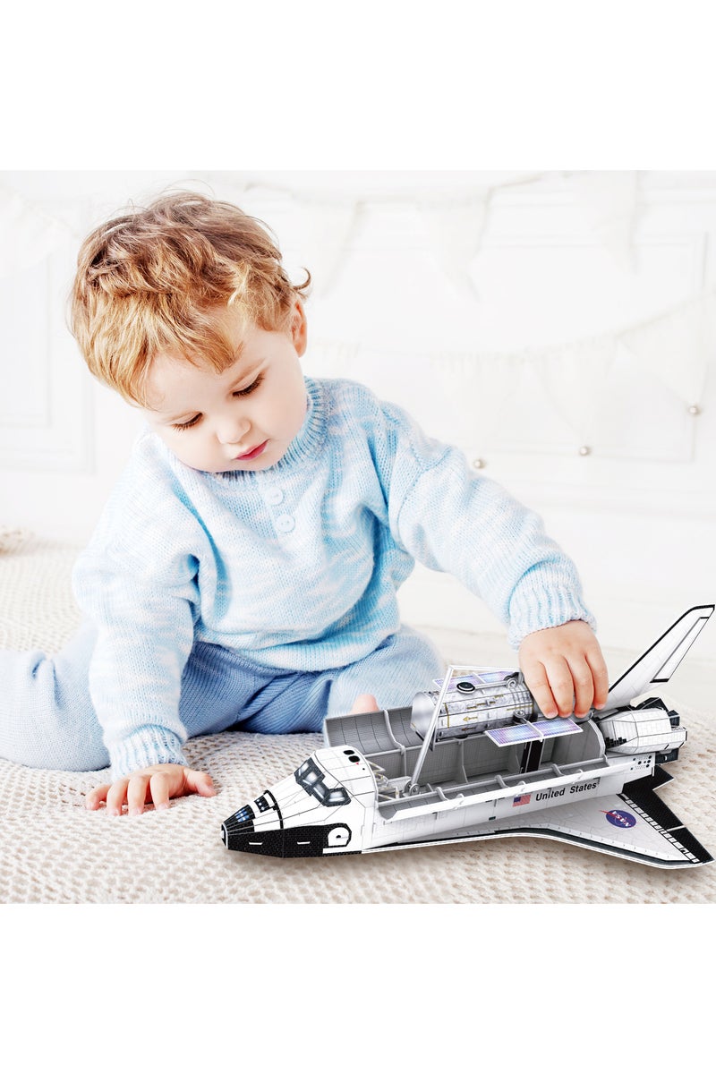CubicFun 3D Puzzle NASA Space Shuttle Discovery 126-Pieces with Display Stand & Nameplate| Easy to Assemble | Display Puzzle | No-Glue or Scissors Needed! | Building Kit | Puzzle for Kids & Adults | Challenging Puzzle | Arts & Crafts | Perfect for Stress Reliever and Puzzle Lovers - Image 3