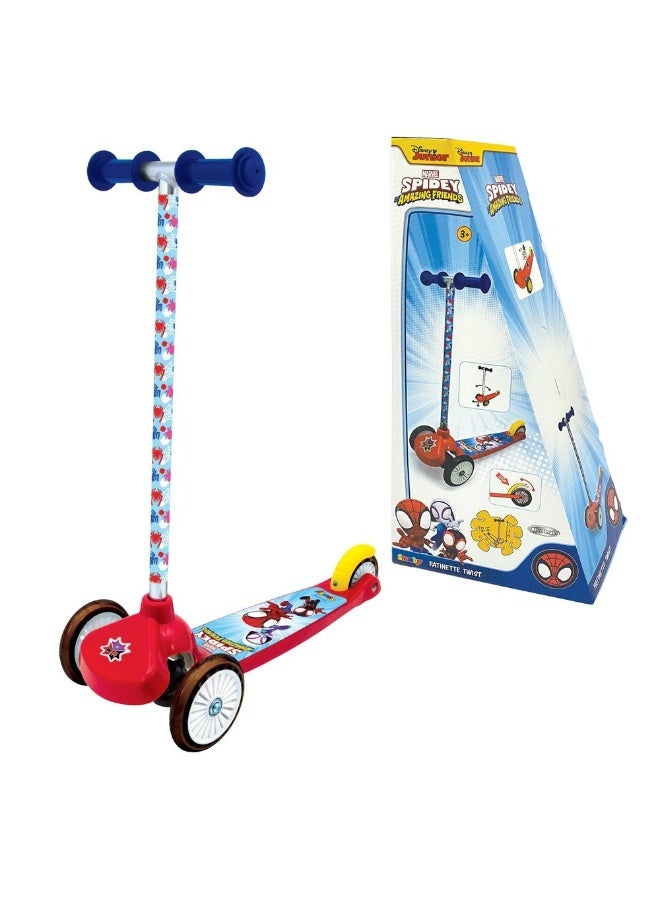 Smoby Disney Spidey and His Amazing Friends 3-Wheel Twist Scooter for Kids Aged 3+, Tilt-to-Turn Steering, Silent Translucent Wheels & Non-Slip Deck, Marvel Superhero Toy Gift - Image 3