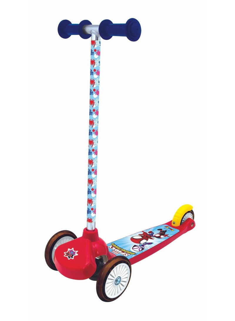 Smoby Disney Spidey and His Amazing Friends 3-Wheel Twist Scooter for Kids Aged 3+, Tilt-to-Turn Steering, Silent Translucent Wheels & Non-Slip Deck, Marvel Superhero Toy Gift - Image 2