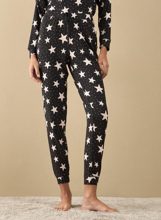 سبلاش فيڤ طقم بيجامة وتيشيرت بأكمام طويلة وطبعة نجوم شاملة - Image 3