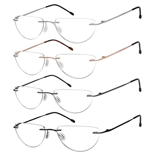Eyekepper 4pack Rimless Reading Glasses Lightweight Women Men Half Moon Readers 175 - Image 1