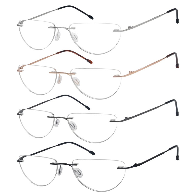 Eyekepper 4pack Rimless Reading Glasses Lightweight Women Men Half Moon Readers 175 - Image 2