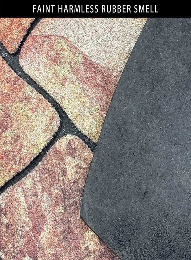 Eanpet Decorative Doormat Outdoor Rubber Mat for Front Door Entrance Mat Indoor 2x3 Rug for Front Door Entry Non Slip Mat Outside Doormat Half Round (Cobble) - Image 3