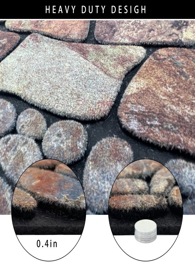 Eanpet Decorative Doormat Outdoor Rubber Mat for Front Door Entrance Mat Indoor 2x3 Rug for Front Door Entry Non Slip Mat Outside Doormat Half Round (Cobble) - Image 4