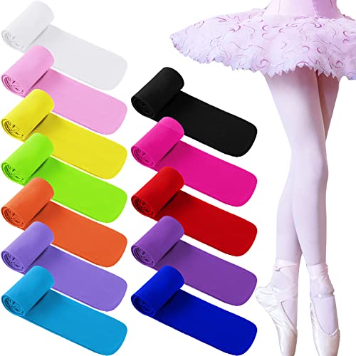 Handepo 12 Pcs Ballet Dance Tight Girls Halloween Footed Tights Soft Stockings for Girls Cosplay Performance68 Years - Image 1