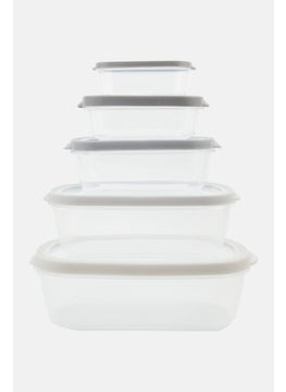 Just Cook 10 Piece Nesting Rectangle Food Storage Set, Light Grey  - Image 1