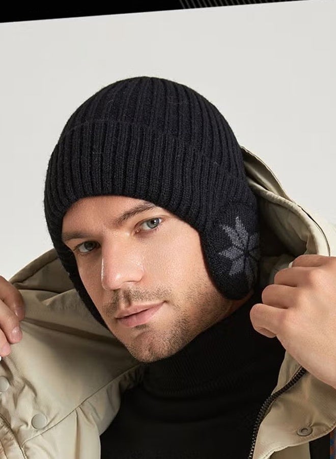 Happy D Korean Version Autumn and Winter Warm Knitted Beanie Hat for Women Men Outdoor Cycling Ear Protection - Image 2