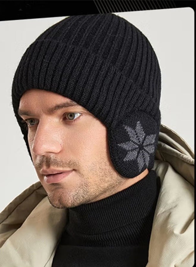 Happy D Korean Version Autumn and Winter Warm Knitted Beanie Hat for Women Men Outdoor Cycling Ear Protection - Image 3