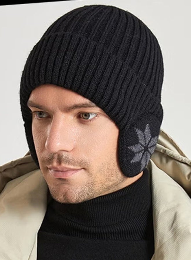 Happy D Korean Version Autumn and Winter Warm Knitted Beanie Hat for Women Men Outdoor Cycling Ear Protection - Image 1