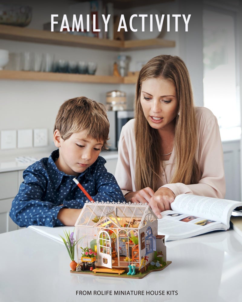 Rolife DIY Miniature House Kit for Adults, Easy Assemble Mini Greenhouse Dollhouse Building Model Sets, Tiny Wooden Garden House Hobby Crafts as Unique Gift Ideas or Home Decor - Image 5