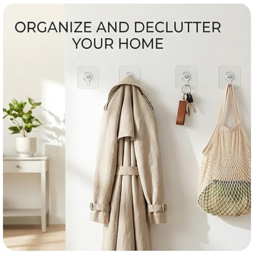 Shanya Wall Hooks for Hanging – Adhesive Wall Hook for Heavy Items | Wall Hanging Hooks, Strong Wall Hook for Home Organization (Pack of 10) - Image 5