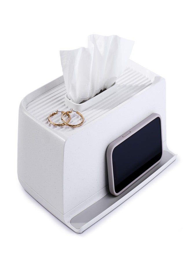 YouCopia The Ledge Tissue Holder, Rectangular, Box Cover with Storage for Phones, Jewelry, Makeup and Accessories for Night Stand, Desk and Bathroom Organization - Image 1
