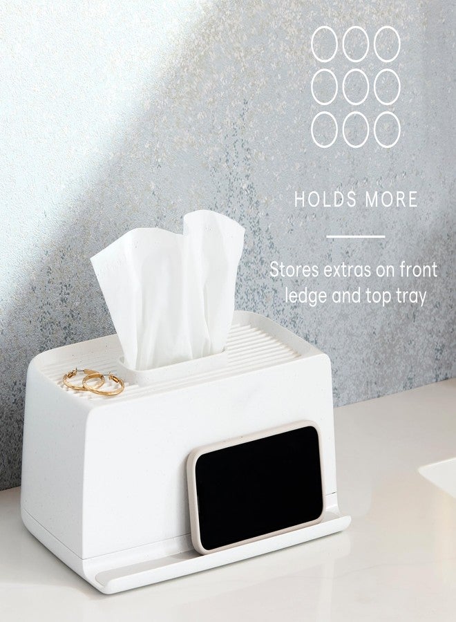 YouCopia The Ledge Tissue Holder, Rectangular, Box Cover with Storage for Phones, Jewelry, Makeup and Accessories for Night Stand, Desk and Bathroom Organization - Image 3