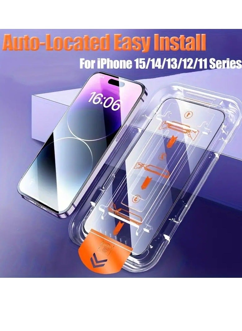 PAMEER One Touch Dust free Install Screen Protector Full Coverage Tempered Glass Film with Auto Alignment Tool Kit, HD Clear 9H Tempered Glass for iPhone 15 Pro, Screen Size 6.12 inches diagonally  - Image 5
