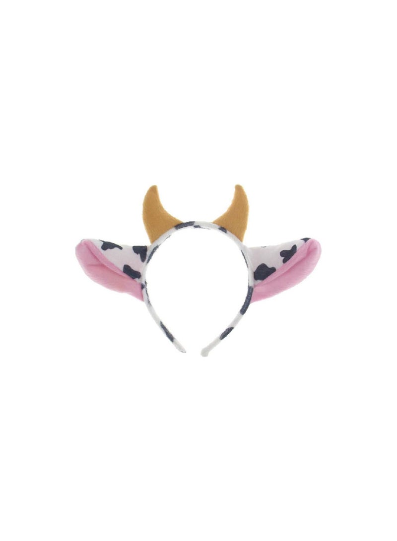 GGOOT Animals Ears Headband Cow Ears and Horn Party Cosplay Hair Hoop Fancy Dress Headwear  - Image 1