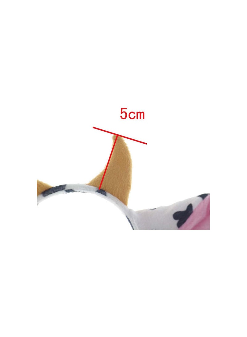 GGOOT Animals Ears Headband Cow Ears and Horn Party Cosplay Hair Hoop Fancy Dress Headwear  - Image 4