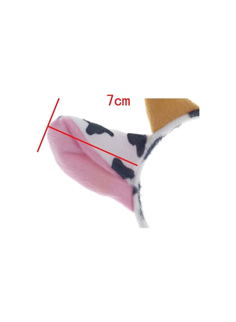 GGOOT Animals Ears Headband Cow Ears and Horn Party Cosplay Hair Hoop Fancy Dress Headwear  - Image 3