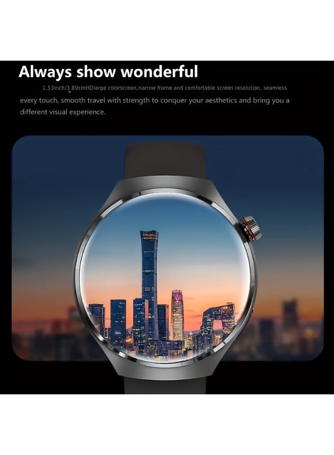 FUDIYA Men's Outdoor Sports Smartwatch - Wireless Calling, Full Touch HD Screen, Multiple Sports Modes, Step and Calorie Counter, USB Rechargeable Silicone Strap - Ideal Gift for Him, Communication Device | Round Face Watch | Silicone Strap Watch - Image 3