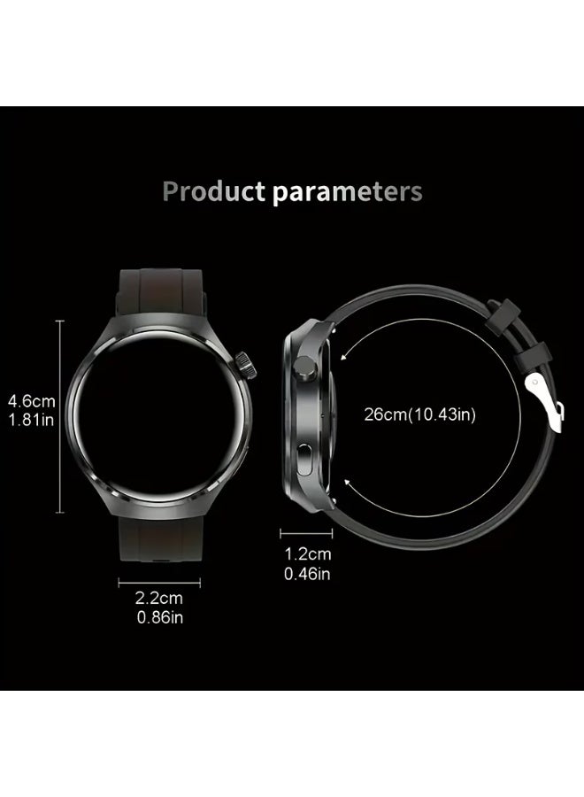 FUDIYA Men's Outdoor Sports Smartwatch - Wireless Calling, Full Touch HD Screen, Multiple Sports Modes, Step and Calorie Counter, USB Rechargeable Silicone Strap - Ideal Gift for Him, Communication Device | Round Face Watch | Silicone Strap Watch - Image 2
