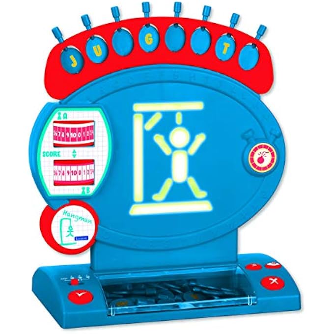LEXiBOOK Electronic Hangman Game Child and Family Board Game Spelling and Vocabulary Light and Sound Effects 2 Players Bluered JG800 - Image 4