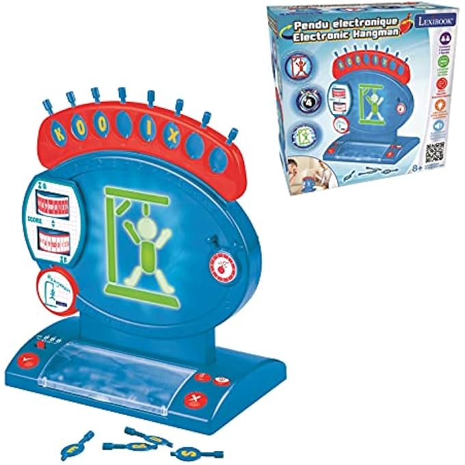 LEXiBOOK Electronic Hangman Game Child and Family Board Game Spelling and Vocabulary Light and Sound Effects 2 Players Bluered JG800 - Image 5