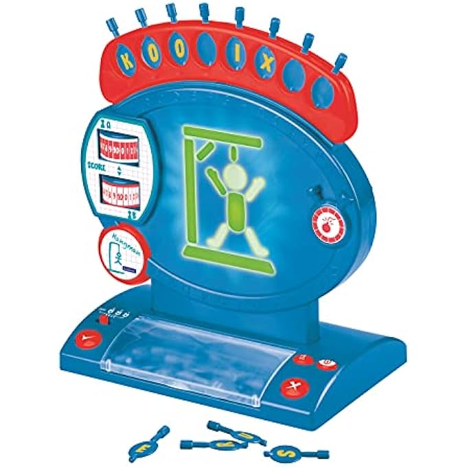 LEXiBOOK Electronic Hangman Game Child and Family Board Game Spelling and Vocabulary Light and Sound Effects 2 Players Bluered JG800 - Image 1