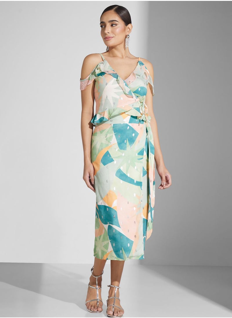 Never fully Dressed - Printed Side Slit High Waist Skirt - Image 1