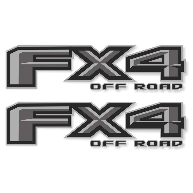 Ford F150 Decal Sticker Set FX4 Off Road Truck Bedside Replacement Super Duty Gray Metallic Offroad DieCut Silver Compatible with Ford F150 Premium Series Metallic Finish
