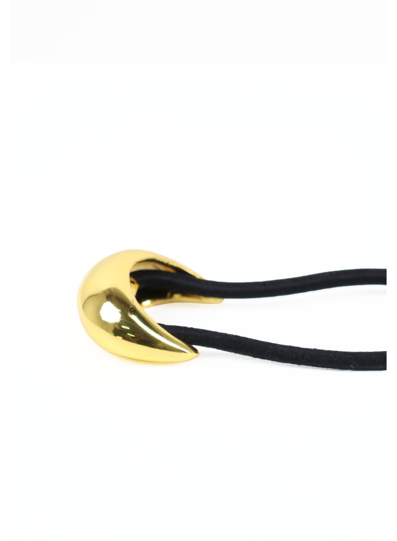 ZAAS Gold Pebble Metal Elastic Hair Tie - Image 3