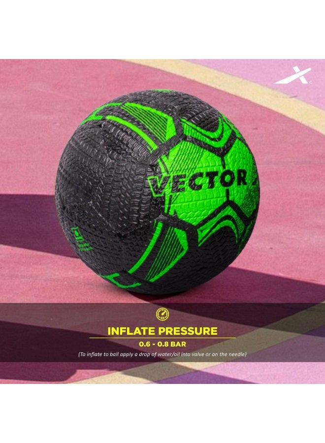 Vector X Street Soccer Rubber Moulded Football – Pump Included, Training & Outdoor Play, Size 5, Black/Green - Image 5