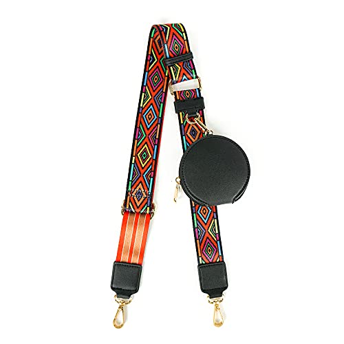 EVVE Wide Replacement Straps for Handbags with Coin Purse - For Over Shoulder Crossbody Bag, Guitar Style, Adjustable Length - Image 1