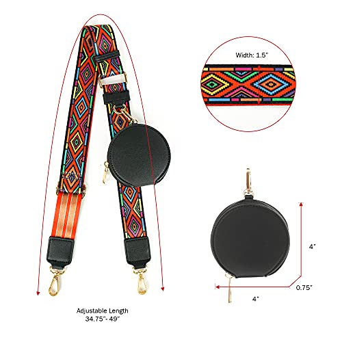 EVVE Wide Replacement Straps for Handbags with Coin Purse - For Over Shoulder Crossbody Bag, Guitar Style, Adjustable Length - Image 2