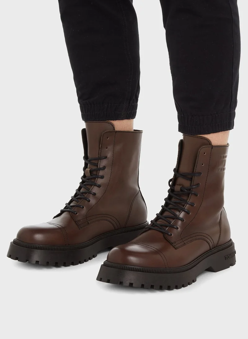 TOMMY JEANS Casual Lace Up High Boots