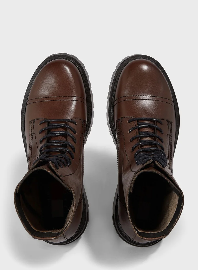 TOMMY JEANS Casual Lace Up High Boots