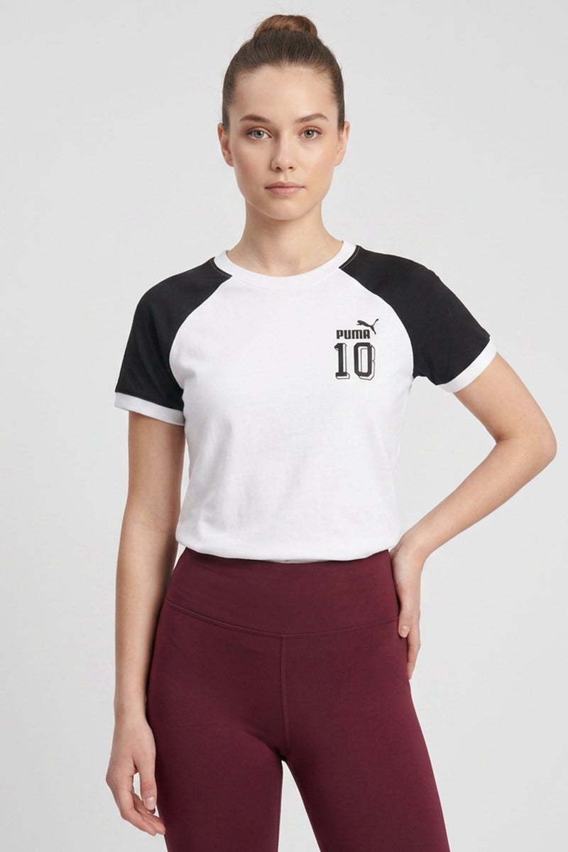 PUMA Women Slim Fit Short Sleeve Outdoor T-Shirt, White - Image 1