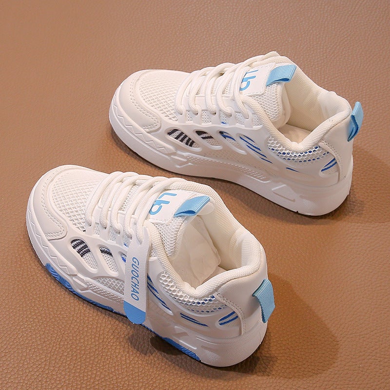 Children'S Board Shoes Lace-Up Breathable Spring New Style 2025 Fashion Girls Casual Shoes All-Match Mesh Mesh Middle And Big Children'S Trendy - Image 4