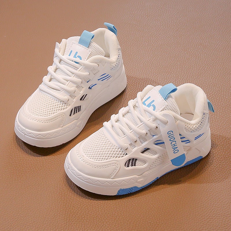 Children'S Board Shoes Lace-Up Breathable Spring New Style 2025 Fashion Girls Casual Shoes All-Match Mesh Mesh Middle And Big Children'S Trendy - Image 3