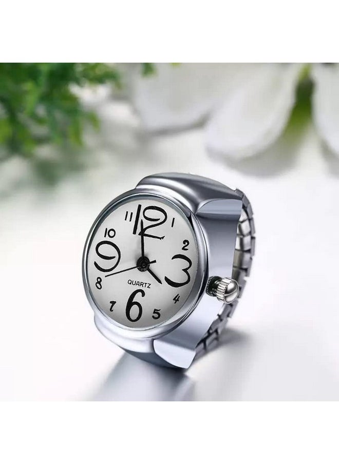 YouBella - YouBella Jewellery Stylish Unisex Finger Ring Watch for Girls/Women/Men/Boys (White) - Image 1