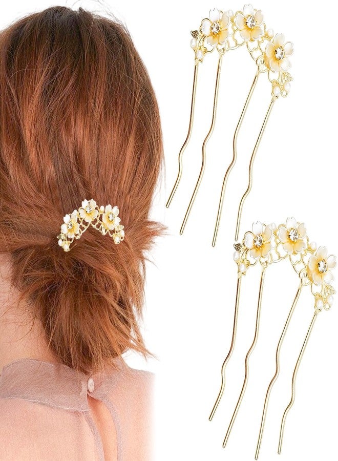 xinxingin 2 Pcs Hair Accessories for Woman, Hair Accessories for Women Korean Hair Accessories, Pearl Flower Hair Comb Set with Secure Hold, Elegant Styling for Wedding and Daily Use, Hair Pins for Hair Styling - Image 1