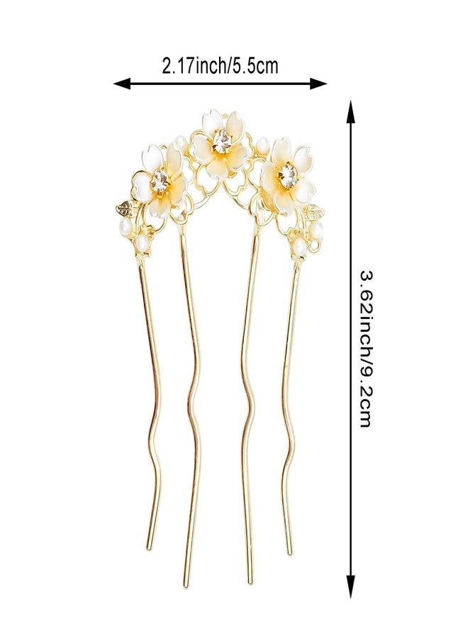 xinxingin 2 Pcs Hair Accessories for Woman, Hair Accessories for Women Korean Hair Accessories, Pearl Flower Hair Comb Set with Secure Hold, Elegant Styling for Wedding and Daily Use, Hair Pins for Hair Styling - Image 2