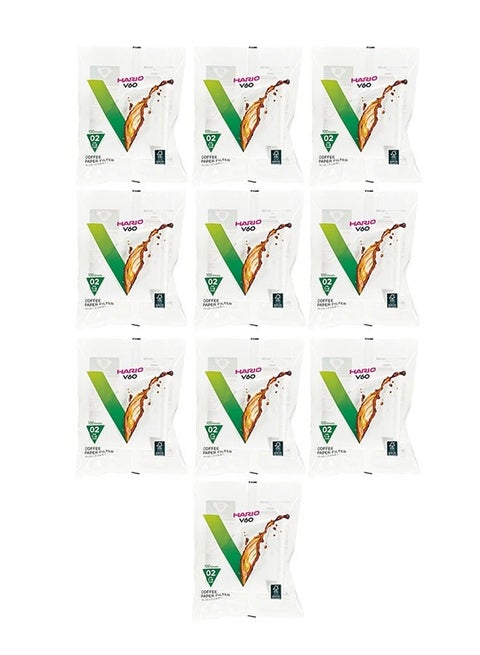 Hario V60 Coffee Filter Paper Size 02, Suitable for 2-4 cups, Pack of 10 (1000 Sheets)