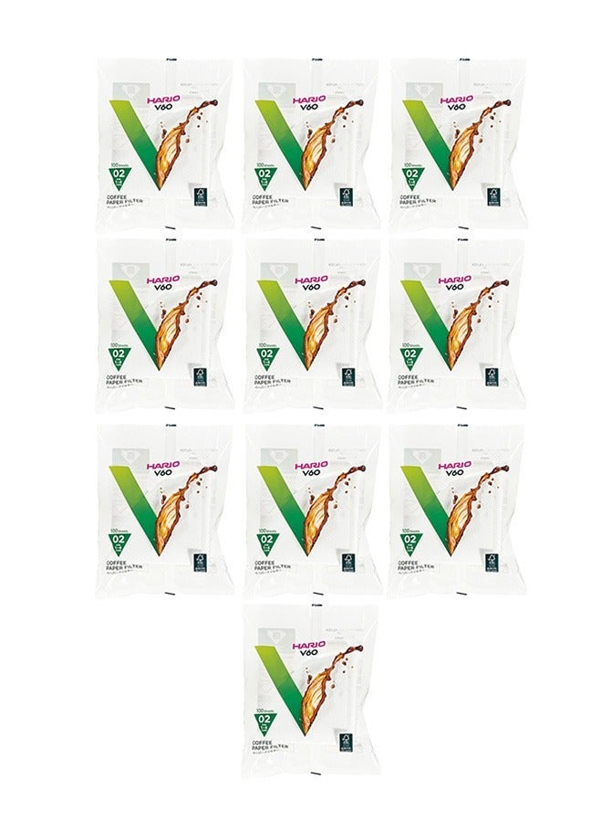 Hario V60 Coffee Filter Paper Size 02, Suitable for 2-4 cups, Pack of 10 (1000 Sheets) - Image 1