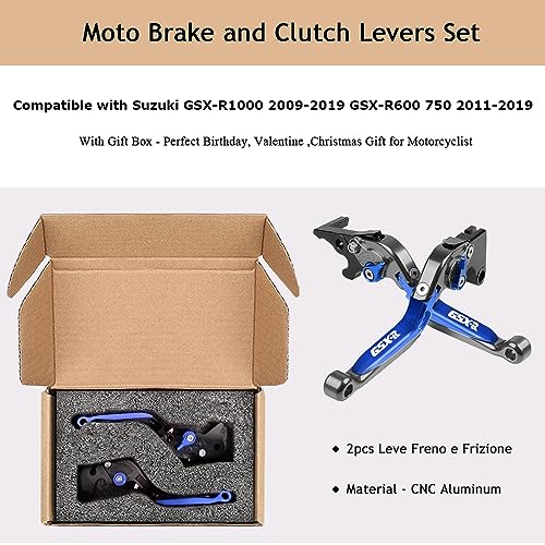 FREAXLL GSXR 600 750 1000 Motorcycle Brake Clutch Levers Set for Suzuki GSX-R 600 GSX R 750 2011-2019 GSXR 1000 2009-2019 GSXS 1000 F ABS 2015-2019((Gray/Blue) - Image 5